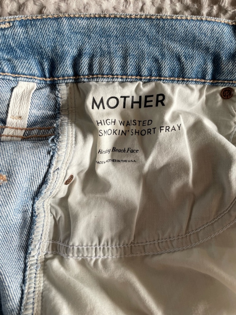Mother High Waisted Smokin’ Short Fray | Size 27 | Distressed Denim - Picture 4 of 7